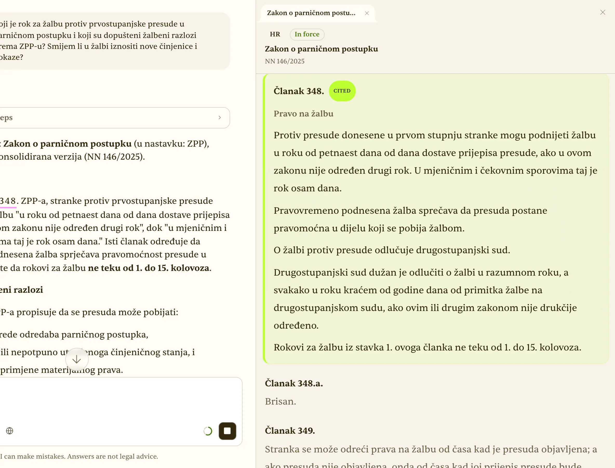 Citation panel open on the cited ZPP article